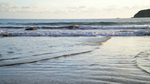 Waves at Manuel Antonio beach in costa rica Stock Footage 235536946