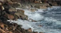 Waves of Mediterranean breaking on rocks of Cyprus island HD Footage