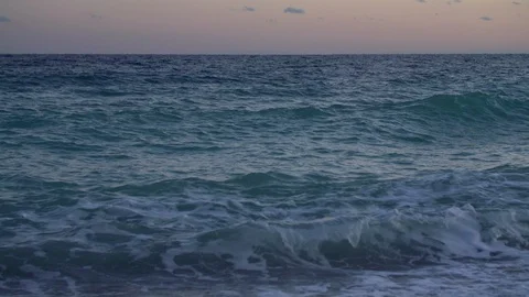 Waves on the Mediterranean sea at dawn Stock Footage 120730430