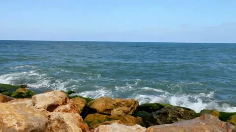 Waves of the Mediterranean Sea Stock Footage 41860531
