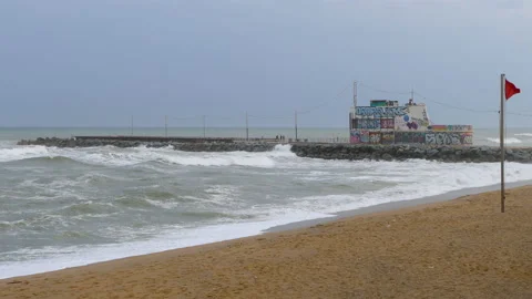 Waves in the Mediterranean Sea. Stock Footage 195676899