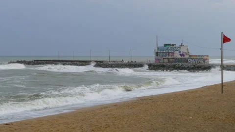 Waves in the Mediterranean Sea. Stock Footage 195677179