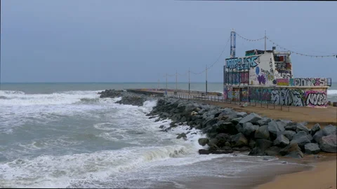 Waves in the Mediterranean Sea. Stock Footage 195677232