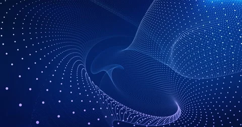 Waves-Metaverse--Blue. Abstract blue particle wave background. Big data stream. Stock Footage 231600955