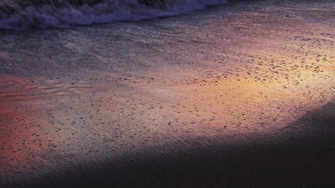 Waves at the moment the sun sets Stock Footage 320821854