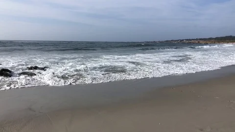 Waves at Moss beach, California. Static shot Stock Footage 114219390