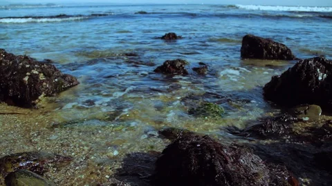 Waves in motion on a beach. Stock Footage 88342253