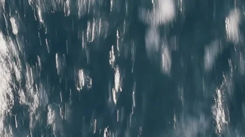 Waves In Motion From Top View Slow-Motion. Abstract Blue Waves Movement. Chaotic Stock Footage 243187096