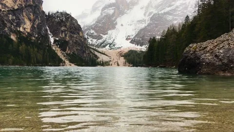 Waves of a mountain lake Stock Footage 133583943