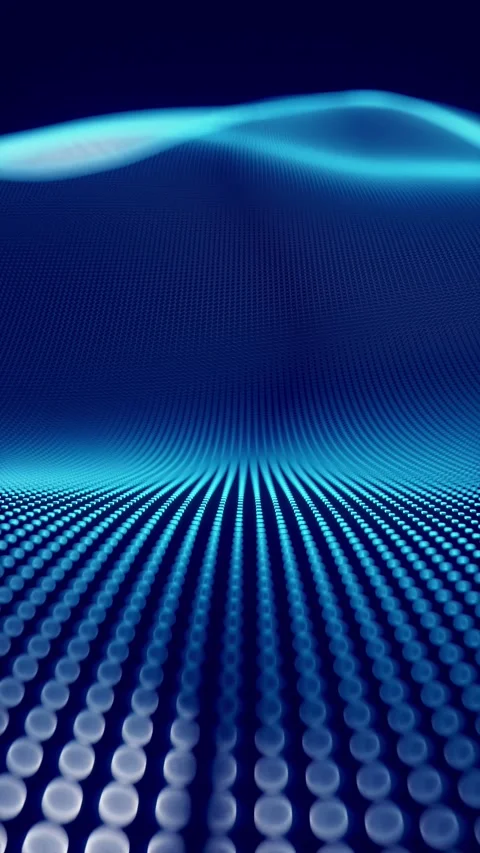 Waves move across an abstract background loop with a digital feel in a corporate Stock Footage 345670608