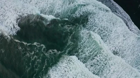 Waves move in the ocean drone top view Stock Footage 242891289