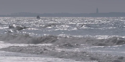 Waves moving towards the shore Stock Footage 103487365