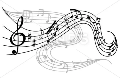 Waves of musical notes Ilustraciones de archivo