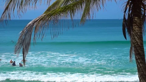 Waves on Nai Harn beach Stock Footage 71459185