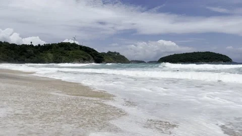 Waves at Naiharn Beach Stock Footage 159577663