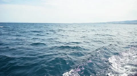 Waves near Boat Stock Footage 53288049