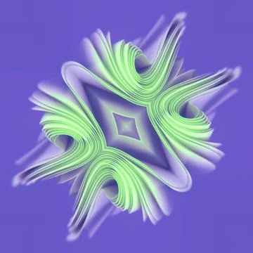 Waves of neon gradient fabric in an abstract pattern. 3d rendering illustration Stock Illustration