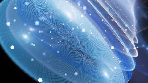 Waves of new technologies abstract background Stock Illustration