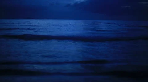 Waves at Night Stock Footage 44264458