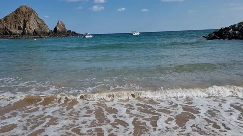 Waves ocean and mountain Stock Footage 231763852