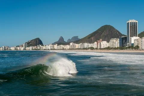 Waves in the Ocean at Copacabana 스톡 사진