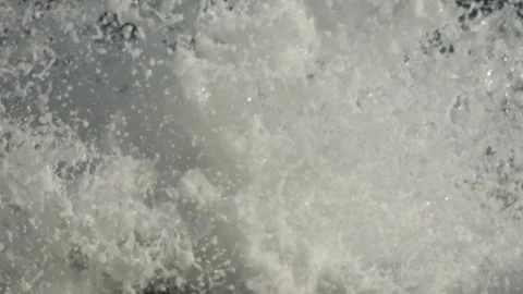 Waves Ocean Crashing: Daylight view of turbulent sea waves breaking on coastal Stock Footage 319368200