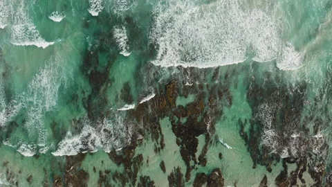 Waves in the ocean filmed from a drone Stock Footage 241658155
