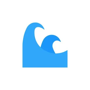 Waves, ocean icon. Simple color vector elements of saving marine icons for ui Stock Illustration