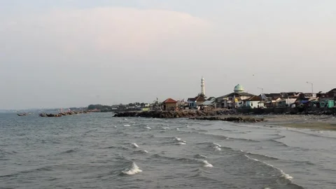 Waves in the ocean in the middle of the city Stock Footage 265204334
