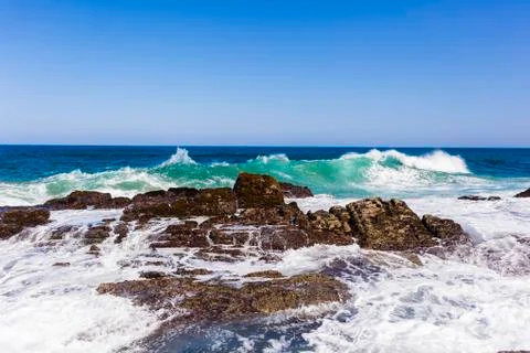 Waves Ocean Rocks Stock Photos