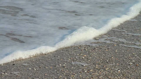  Waves on Ocean Sand Close Up Stock Footage 34543019