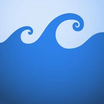 Waves of ocean, sea. Seascape with wave. Marine background with copy space. Stock Illustration