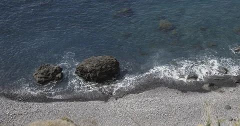 Waves on the ocean shore, Madeira, 4K Stock Footage 246381395