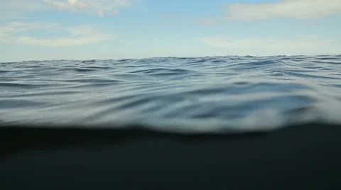 Waves of an ocean. view like trough a bottle, swimming in water Stock Footage 23568721