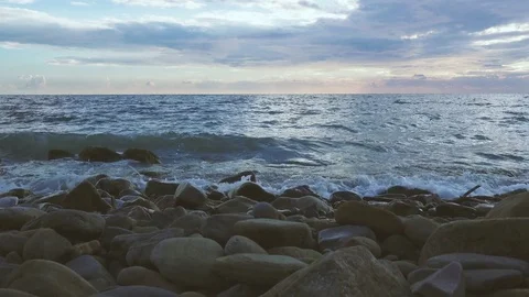 Waves often run to the shore Stock Footage 81352318