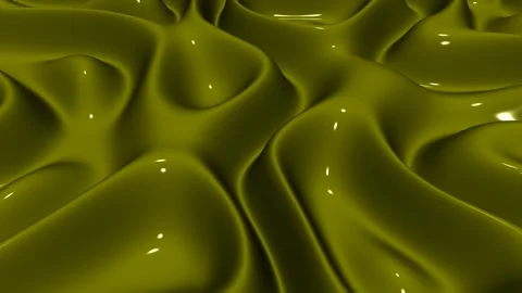 Waves of Olive Enamel Paint, Background, Reflection, Exclusive, 3D Render Stock Footage 269026230
