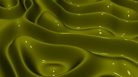 Waves of Olive Enamel Paint, Background, Reflection, 3D Render, Exclusive Stock Footage 269026245