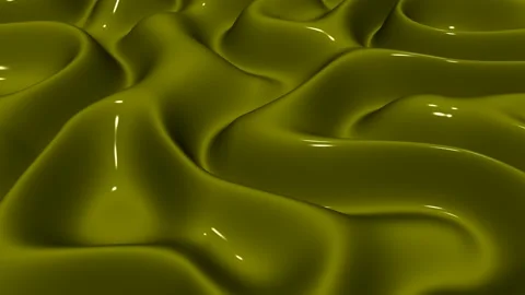Waves of Olive Enamel Paint, Exclusive, 3D Render, Reflection, Background Stock Footage 269026337