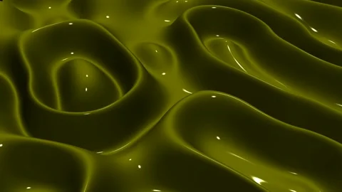 Waves of Olive Paint, Exclusive, Reflection, 3D Render, Background Stock Footage 269026195