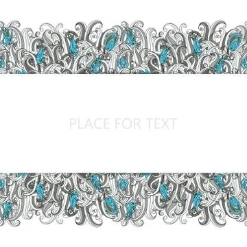Waves or grass seamless border pattern. May be used like an Invitation card Stockillustratie