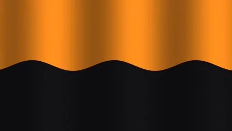 Waves of orange and black fabric create a flowing pattern Stock Footage 338223990