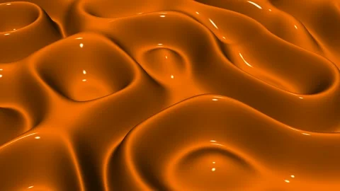 Waves of Orange Enamel Paint, Background, Reflection, Exclusive, 3D Render Stock Footage 268865207