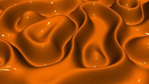Waves of Orange Enamel Paint, Background, 3D Render, Exclusive, Reflection Stock Footage 268865280
