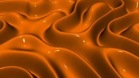 Waves of Orange Enamel Paint, Exclusive, Background, Reflection, 3D Render Stock Footage 268865290