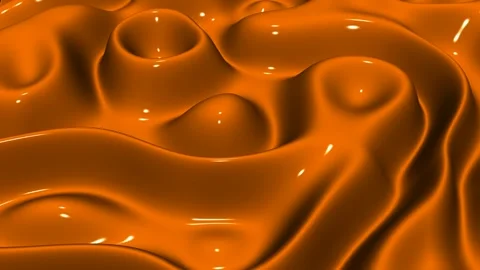 Waves of Orange Enamel Paint, Exclusive, Background, 3D Render, Reflection Stock Footage 268865314