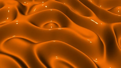 Waves of Orange Enamel Paint, Exclusive, Reflection, Background, 3D Render Stock Footage 268865346