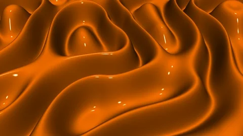 Waves of Orange Enamel Paint, Exclusive, Reflection, 3D Render, Background Stock Footage 268865352