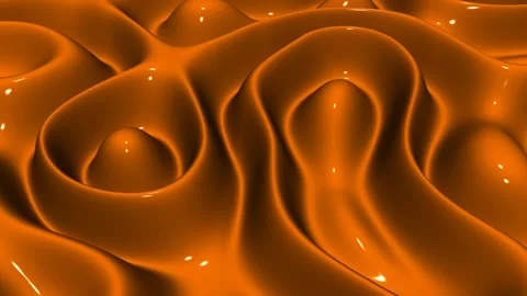 Waves of Orange Enamel Paint, Exclusive, 3D Render, Reflection, Background Stock Footage 268865364
