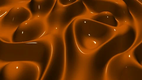 Waves of Orange Paint, Background, 3D Render, Reflection, Exclusive Stock Footage 268865031