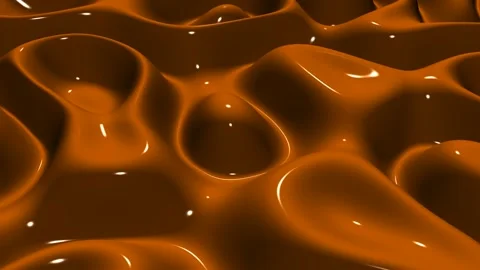 Waves of Orange Paint, Background, 3D Render, Exclusive, Reflection Stock Footage 268865109